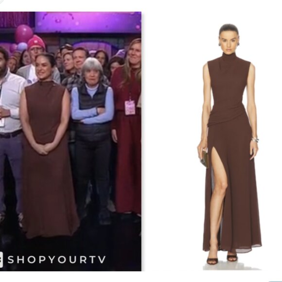 BEST L'Academie by Marianna Amouage Gown Maxi Dress Brown Chocolate XXSmall